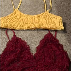 Bralette and swim top